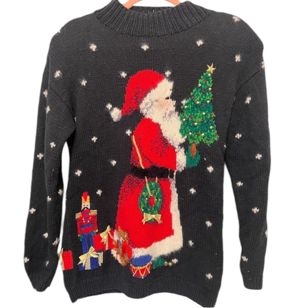Marisa Christina Christmas Santa Nutcracker Vintage Sweater